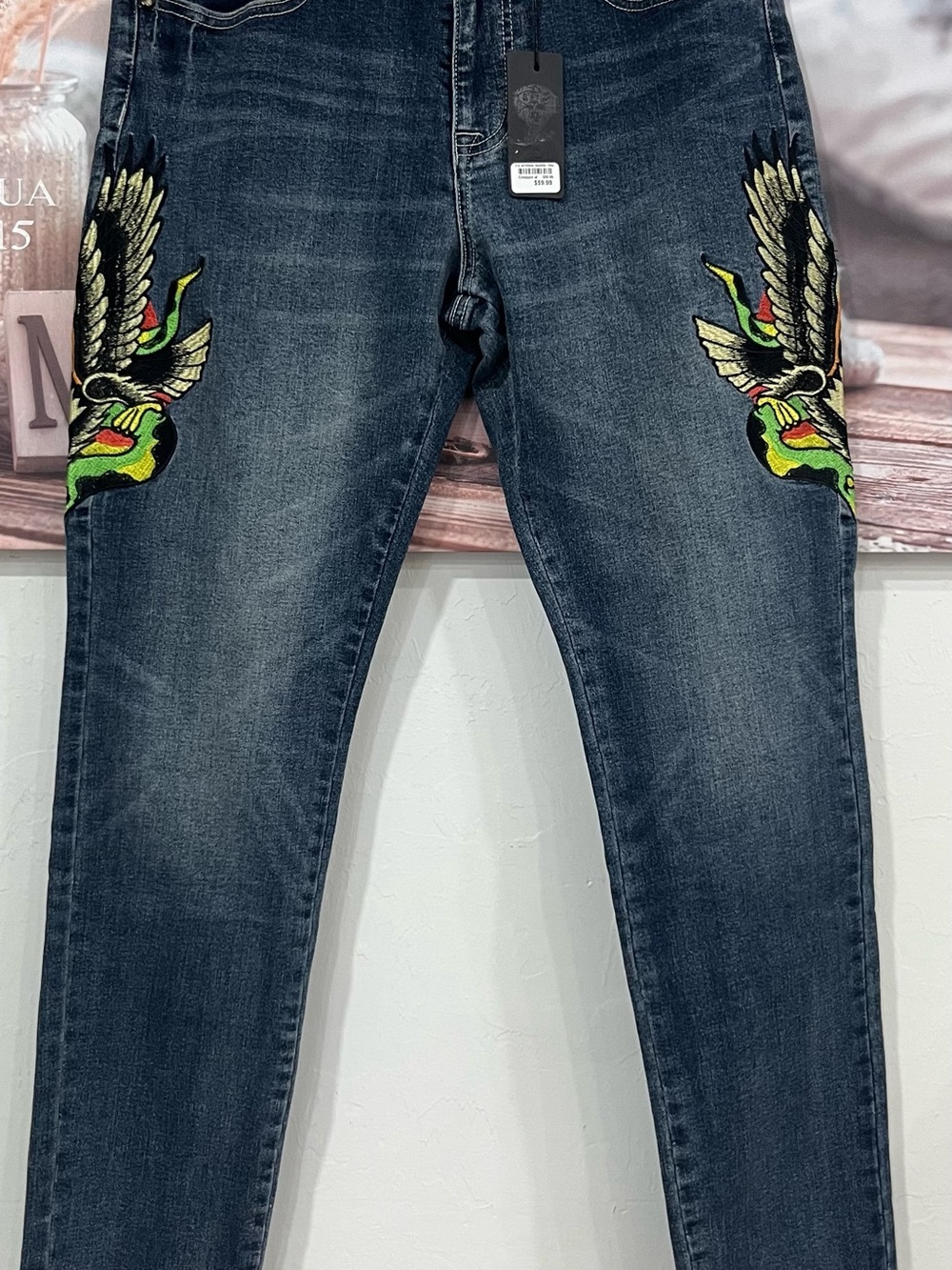 New with tags Ed‎ Hardy men’s jeans in blue denim